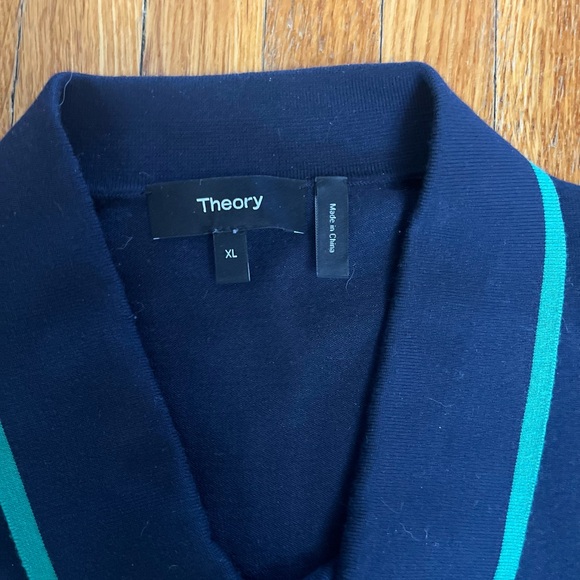 Theory brand super fine knit navy Polo XL - Picture 6 of 7